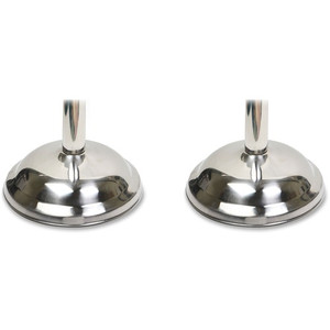 Tatco Bell-shaped Weight Base for Stanchion - Stainless Steel Post - Black Rope Attachment - Chrome