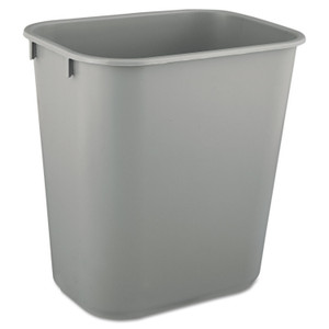 Rubbermaid Commercial Deskside Plastic Wastebasket, 3.5 gal, Plastic, Gray (RCP2955GRA) View Product Image