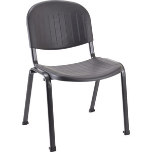 Lorell Low-Back Stack Chairs - Polypropylene Seat Material - Polypropylene Back Material - Low Back - Four-legged Base - Black