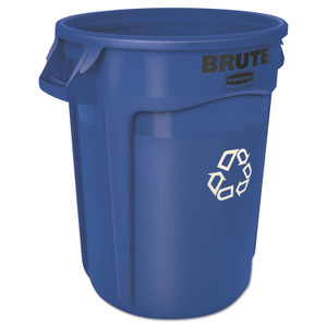 Rubbermaid Commercial Brute Recycling Container, 32 gal, Polyethylene, Blue (RCP263273BE) View Product Image