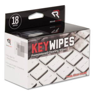 Read Right KeyWipes Keyboard Wet Wipes, 6.88 x 5, Unscented, 18/Box