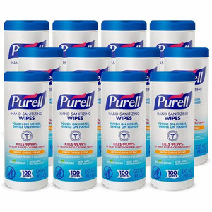 PURELL Sanitizing Wipes - Fresh Citrus - White - 100/Tub - (GOJ911112CT)
