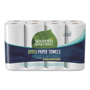 Seventh Generation 100% Recycled Paper Kitchen Towel Rolls, 2-Ply, 11 x 5.4, 156 Sheets/Roll, 8 Rolls/Pack (SEV13739PK) View Product Image