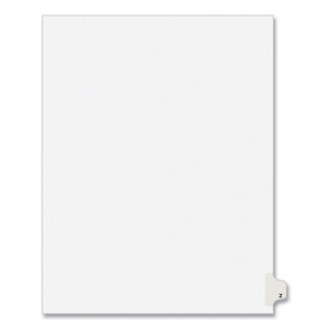 Avery Preprinted Legal Exhibit Side Tab Index Dividers, Avery Style, 26-Tab, Z, 11 x 8.5, White, 25/Pack, (1426) View Product Image