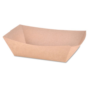 SCT Eco Food Trays, 1 lb Capacity, Brown, Paper, 1,000/Carton