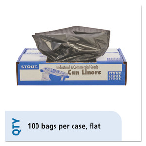 Stout by Envision Total Recycled Content Plastic Trash Bags, 30 gal, 1.3 mil, 30" x 39", Brown/Black, 100/Carton (STOT3039B13) View Product Image