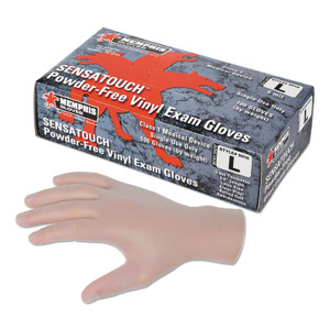 MCR Safety Sensatouch Clear Vinyl Disposable Medical Grade Gloves, Medium, 100/Box, 10 Box/Carton