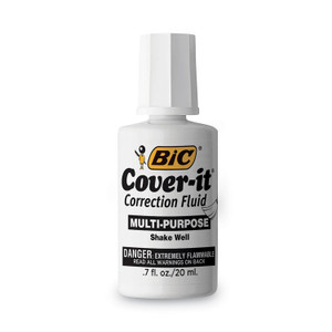 BIC Cover-It Correction Fluid, 20 ml Bottle, White, Dozen (BICWOC12DZ) View Product Image