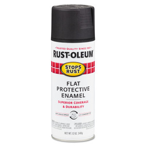Rust-Oleum Industrial Stops Rust Protective Enamel Spray Paint  12 Oz Aerosol Can  Black  Flat Finish (647-7776830)