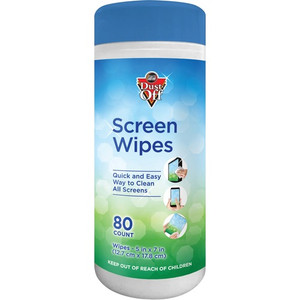 Dust-Off Anti-Static Monitor Wipes - For Monitor - Streak-free, Pre-moistened, Non-abrasive, Alcohol-free, Anti-static - White - 80/Tub