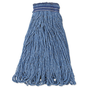 Rubbermaid Commercial Universal Headband Mop Head, Cotton/Synthetic, 24oz, Blue, 12/Carton (RCPE238) View Product Image