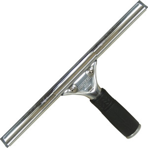 Unger 12" Pro Stainless Steel Complete Squeegee - 12" Blade - Black Handle - Ergonomic Handle, Non-slip Grip