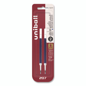 uniball Refill for Signo Gel 207 Pens, Medium Conical Tip, Blue Ink, 2/Pack