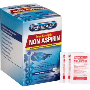 Acme United Corporation Non Aspirin Pain Reliever, Extra Strength, 2/Packet, 125/BX (ACM40800) View Product Image