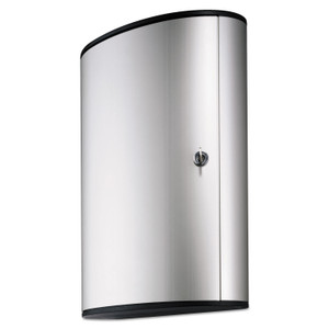 Durable Locking Key Cabinet, 72-Key, Brushed Aluminum, Silver, 11.75 x 4.63 x 15.75 DBL195523