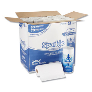 Georgia Pacific Professional Sparkle ps Premium Perforated Paper Kitchen Towel Roll, 2-Ply, 11 x 8.8, White, 70 Sheets, 30 Rolls/Carton (GPC2717201) View Product Image