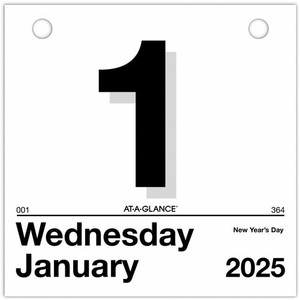 At-A-Glance "Today Is"Wall Calendar Refill - Julian Dates - Daily - 1 Year - January 2026 to December 2026 - 1 Day Single Page Layout