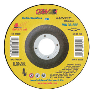 4-1/2X3/32X7/8 A36-S-Bft27 Cutoff Wheel (421-45020) 4-1/2X3/32X7/8 A36-S-Bft27 Cutoff Wheel (421-45020)