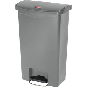 Rubbermaid Commercial Slim Jim 13G Front Step Container - Step-on Opening - 13.21 gal Capacity - Durable, Damage Resistant, Smooth, Easy to Clean, Contoured Edge - Plastic, Resin - Gray