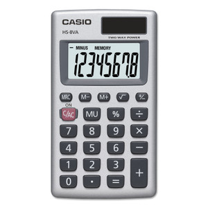 Casio HS-8VA Handheld Calculator, 8-Digit LCD, Silver (CSOHS8VA) View Product Image