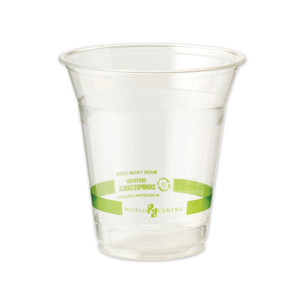 World Centric PLA Clear Cold Cups, 12 oz, Plastic, Clear, 1,000/Carton