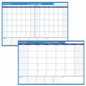AT-A-GLANCE 30/60-Day Undated Horizontal Erasable Wall Planner, 48 x 32, White/Blue Sheets, Undated