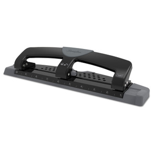 Swingline 12-Sheet SmartTouch Three-Hole Punch, 9/32" Holes, Black/Gray (SWI74134) View Product Image