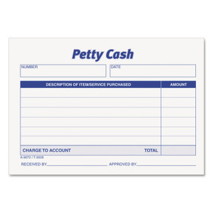 TOPS Petty Cash Slips, One-Part (No Copies), 5 x 3.5, 50 Forms/Pad, 12 Pads/Pack