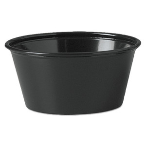 Dart Polystyrene Portion Cups, 3.25 oz, Black, 250/Bag, 10 Bags/Carton (DCCP325BLK) View Product Image
