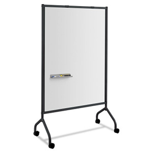 Safco Impromptu Whiteboard Collaboration Screen, 36" x 60", White Surface, Black Metal/Plastic Frame
