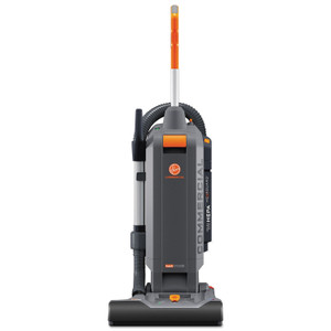 Hoover Commercial HushTone Vacuum Cleaner with Intellibelt, 15" Cleaning Path, Gray/Orange (HVRCH54115) View Product Image