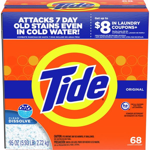 Procter & Gamble Commercial Tide Powder Laundry Detergent, HE, 95 oz, 3BX/CT, Original (PGC84997CT) View Product Image