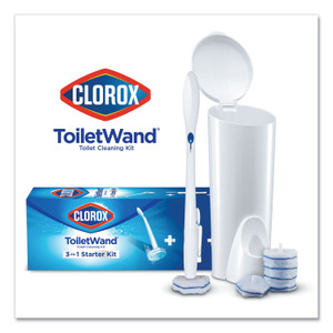 Clorox ToiletWand Disposable Toilet Cleaning System: Handle, Caddy and Refills, White, 6/Carton (CLO03191CT) View Product Image