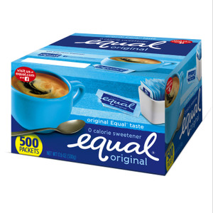 Equal Zero Calorie Sweetener, 0.04 oz Packet, 500/Box