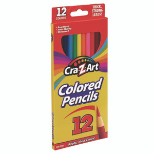 Cra-Z-Art Colored Pencils, 12 Assorted Lead and Barrel Colors, 12/Set