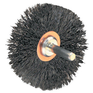 Weiler Stem-Mounted Narrow Conflex Brush  3 In D X 1/2 In W  .008 In Steel  20 000 Rpm (804-17615)