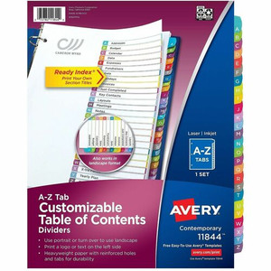 DIVIDERS;A-Z;26TABS; ARCHED