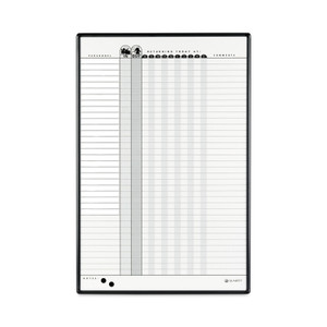 Quartet Employee In/Out Board System, 36-Person Tracking, 24" x 36", White/Gray Surface, Black Aluminum Frame