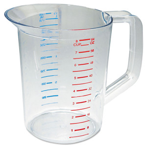 Rubbermaid Commercial Bouncer Measuring Cup, 2 qt, Plastic, Clear