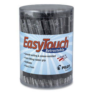 Pilot EasyTouch Ballpoint Pen, Retractable, Fine 0.7 mm, Black Ink, Clear Barrel, 36/Pack (PIL54058)