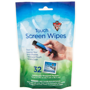 Falcon Touch Screen Wipes, Individual, 5"Wx6"L, 32/PK, White (FALDTSW32M)