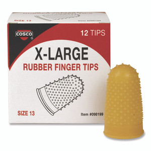 COSCO Fingertip Pads, Size 13, Extra Large, Amber, 12/Pack