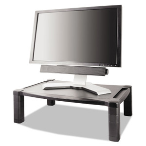 Kantek Wide Deluxe Two-Level Monitor Stand, 20" x 13.25" x 3" to 6.5", Black, Supports 50 lbs (KTKMS500) View Product Image