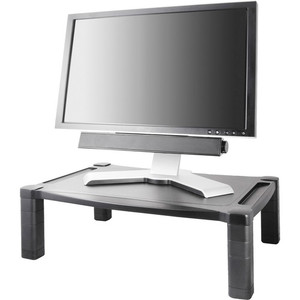 Kantek Extra-Wide Single-Level Height-Adjustable Monitor Stand - 60 lb Load Capacity - 1 x Shelf(ves) - DepthDesktop - Plastic