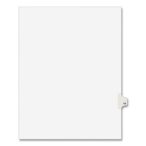 Avery Preprinted Legal Exhibit Side Tab Index Dividers, Avery Style, 10-Tab, 19, 11 x 8.5, White, 25/Pack, (1019) View Product Image
