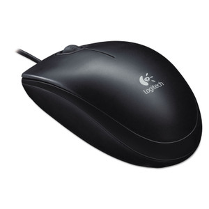 Logitech B100 Optical USB Mouse, USB 2.0, Left/Right Hand Use, Black (LOG910001439) View Product Image