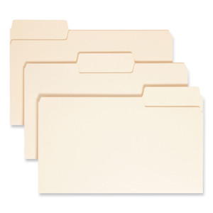 Smead SuperTab Top Tab File Folders, 1/3-Cut Tabs: Assorted, Legal Size, 0.75" Expansion, 14-pt Manila, 50/Box