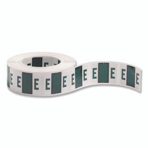 Smead A-Z Color-Coded End Tab Filing Labels, E, 1 x 1.25, White, 500/Roll