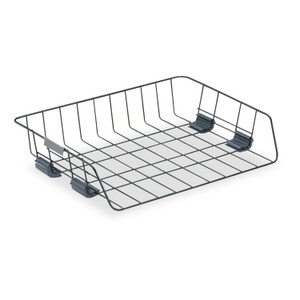 Fellowes Side-Load Wire Stacking Letter Tray, 1 Section, Letter Size Files, 13.38" x 10.13" x 2.63", Black
