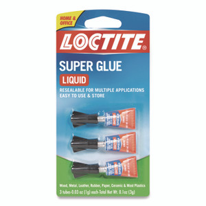 Loctite Super Glue, 0.11 oz, Dries Clear, 3/Pack
